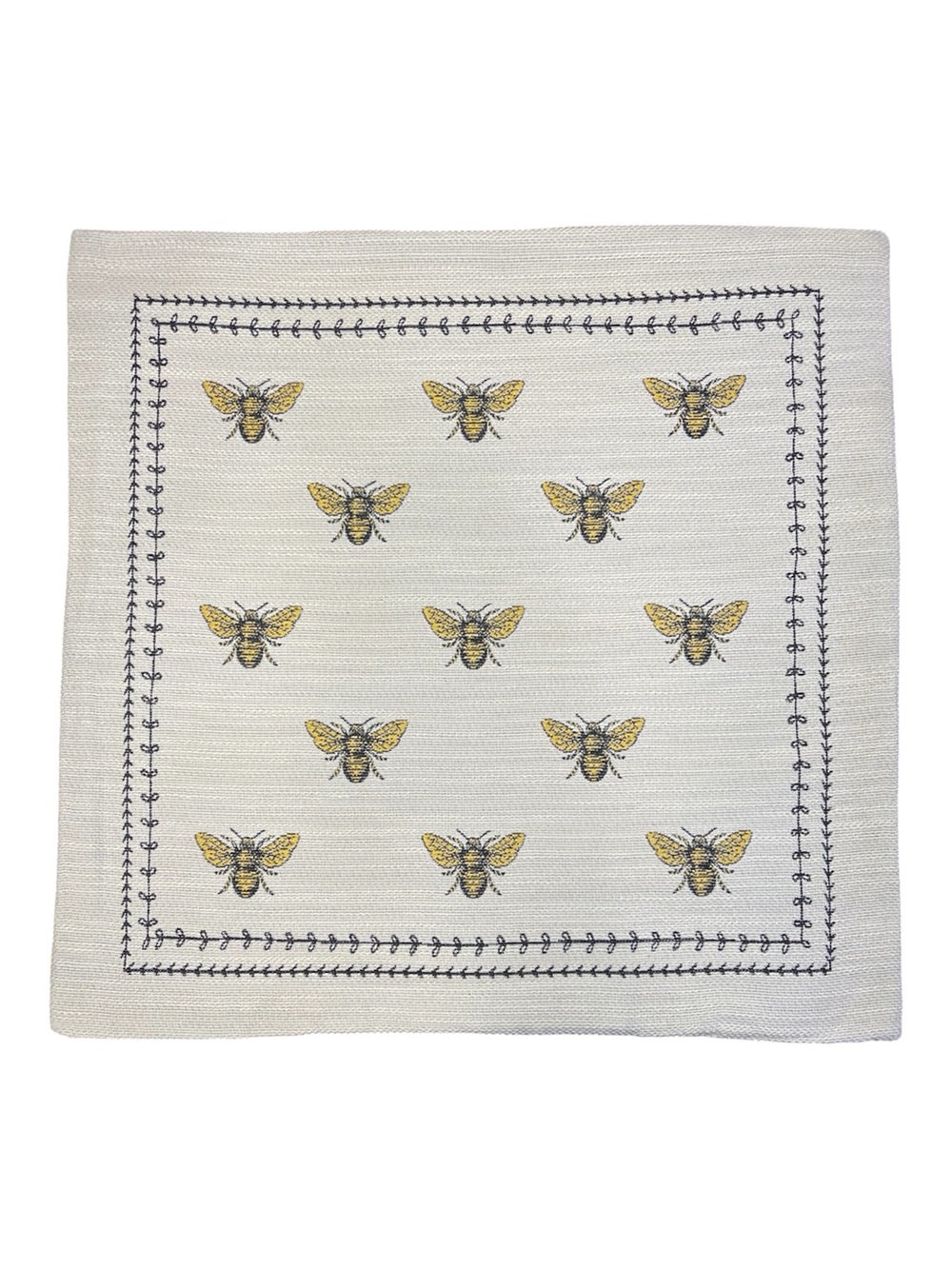 Bee Accent Throw Pillow Cover 18x18 Home Decor Square Neutral Gold Ivory